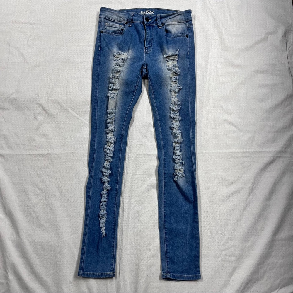 Pink Label ladies Skinny Distressed Jeans size 9